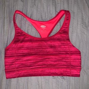 Pink sports bra